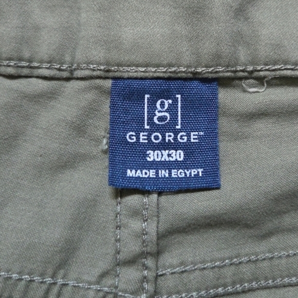 George Khaki Flat Front Green Pants - 30x30 - Picture 2 of 4